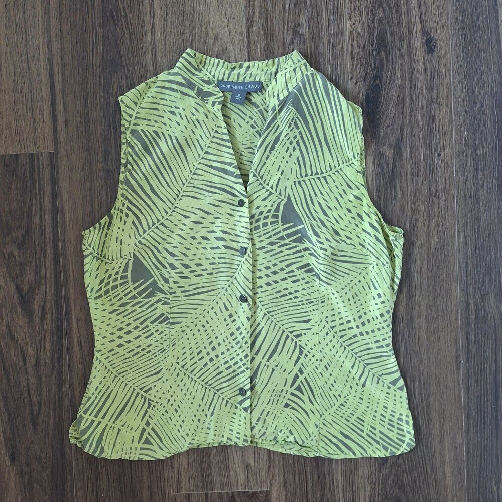 💙 Josephine Chaus 100% Silk Tropical Lightweight Top Size 12